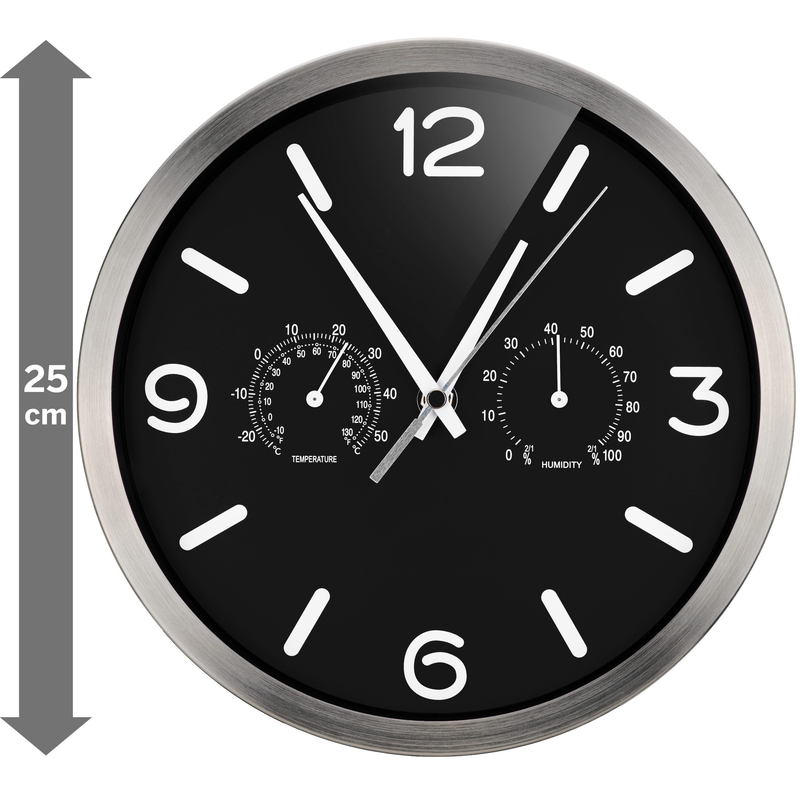 OPTUS Wanduhr OPTUS MyTime DCF Thermo-/Hygro-Wanduhr 25 cm – Bild 2 von 5