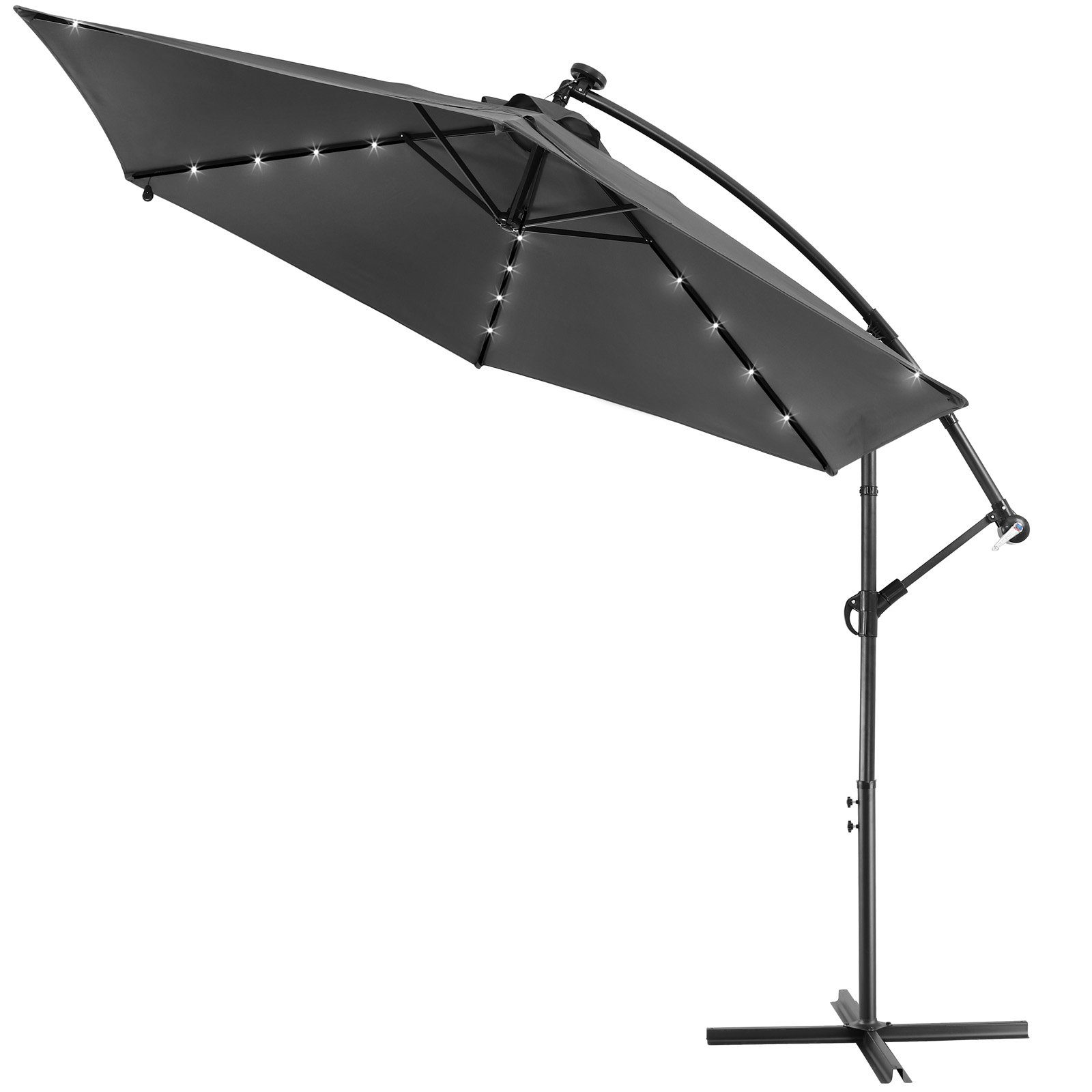 Kingsleeve Ampelschirm, LED Beleuchtung Solarbetrieben Neigbar Wasserabweisend