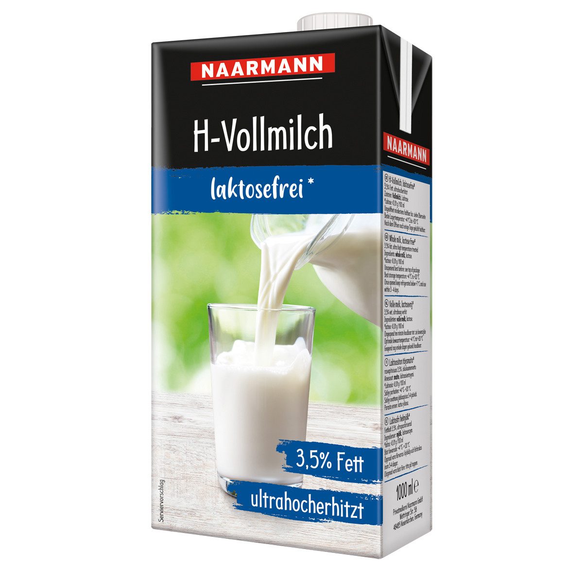 NAARMANN Milch, Naarmann Vollmilch laktosefreie H Milch Drehverschluss 1000ml
