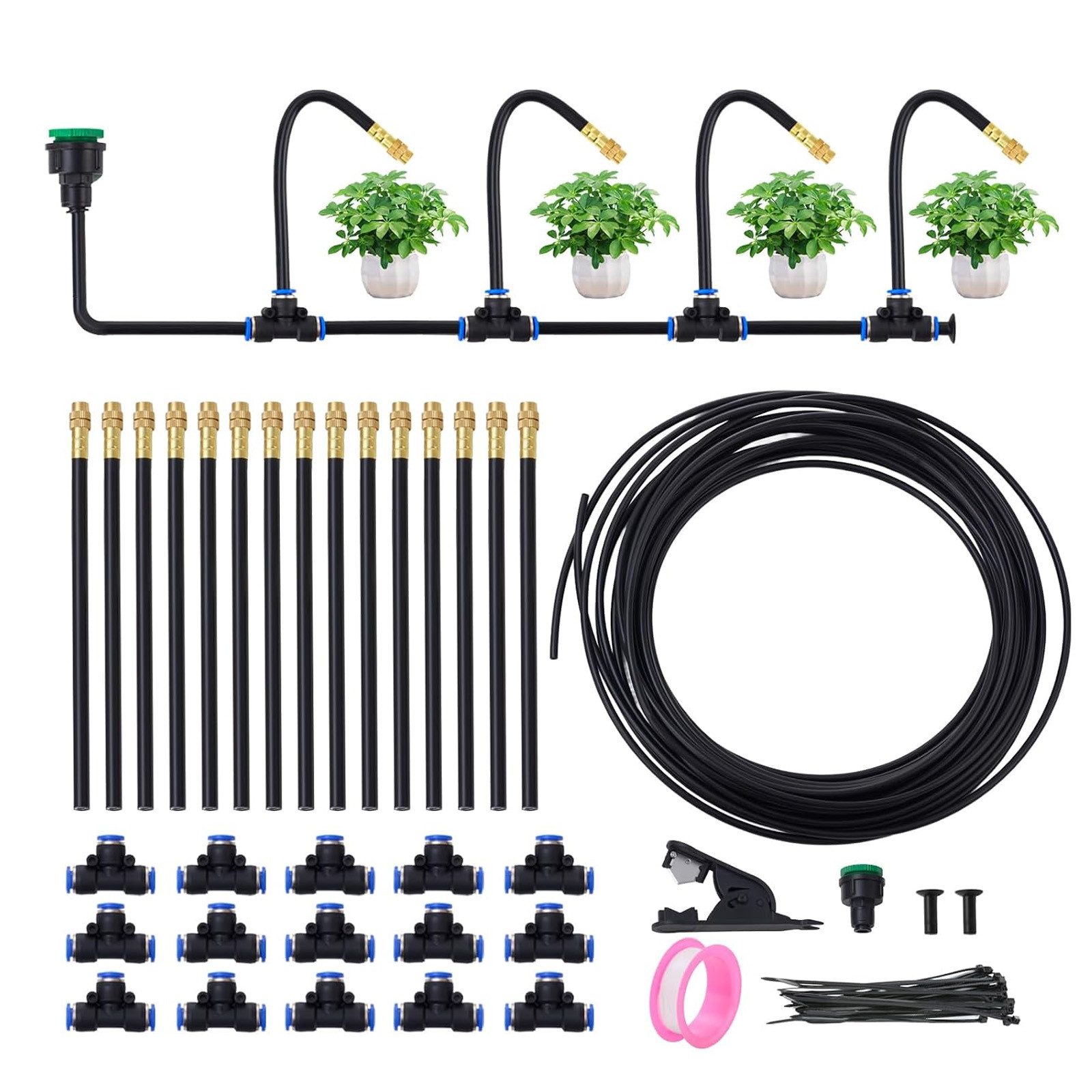 Youyijia Bewässerungssystem Automatische Gartenbewässerung 15 m Sprühdüsen Bewässerungssystem