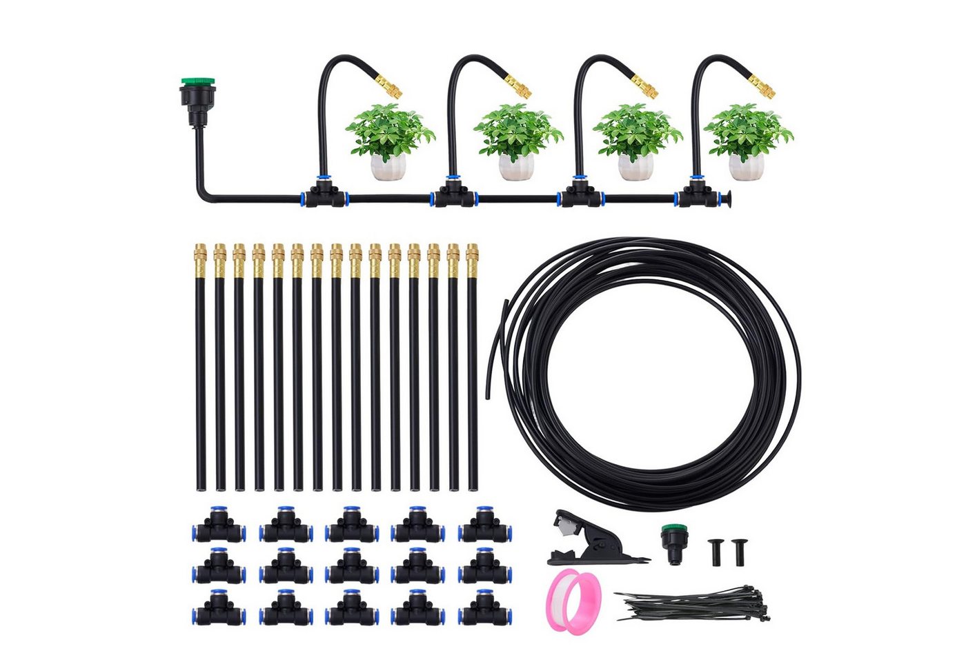 Youyijia Bewässerungssystem Automatische Gartenbewässerung 15 m Sprühdüsen Bewässerungssystem