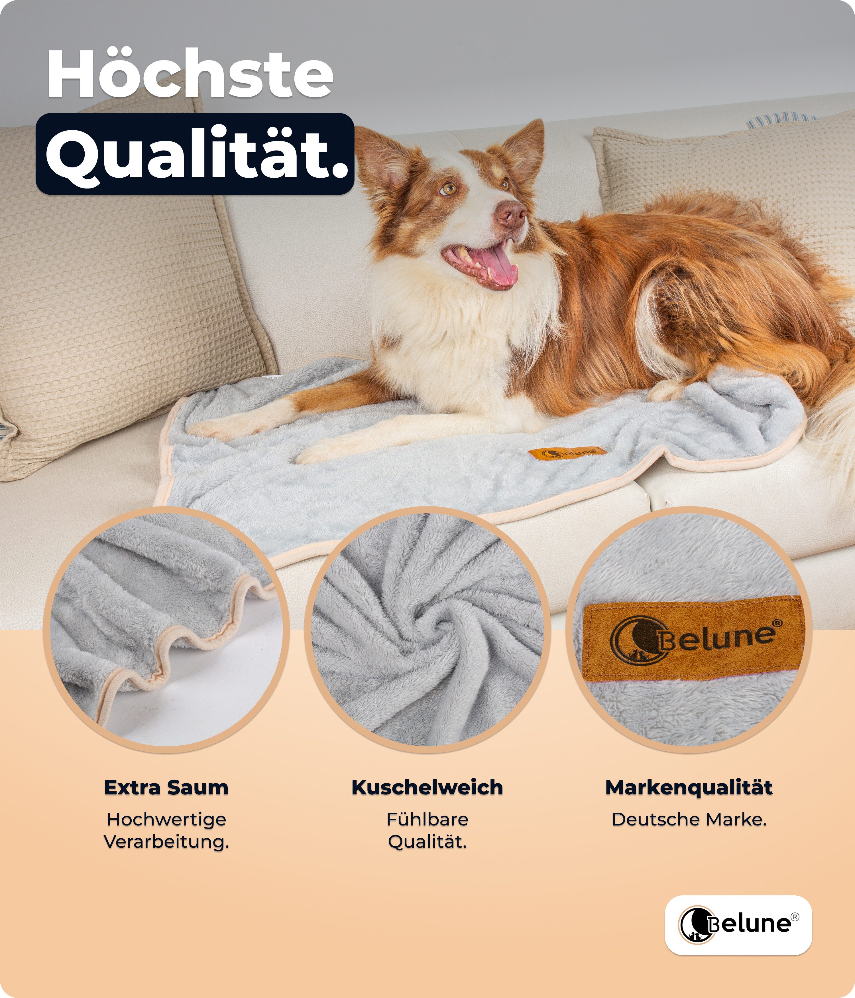 Belune Tierdecke Deluxe - Kuschelig weich - extra gemütlich - Deutsche Marke, vegane Materialien, verschiedene Größen und Farben