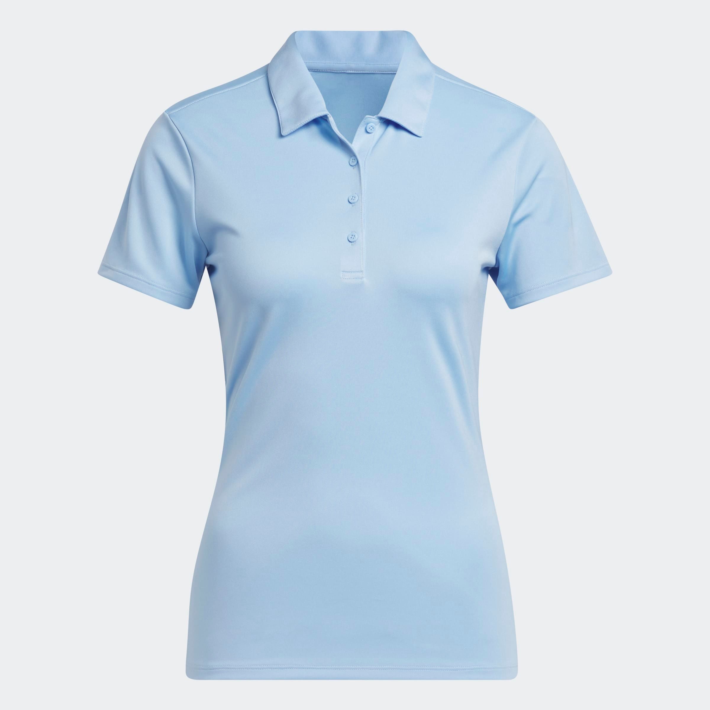 adidas Performance Poloshirt SOLID PERFORMANCE SLEEVE FÜR DAMEN mit Druckknopfverschluss, aus Polyester, leichtes Pikeematerial