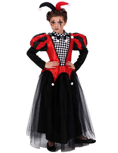 CHAKS Hexen-Kostüm Halloween Kostüm 'Miss Joker' für Mädchen, Pierro