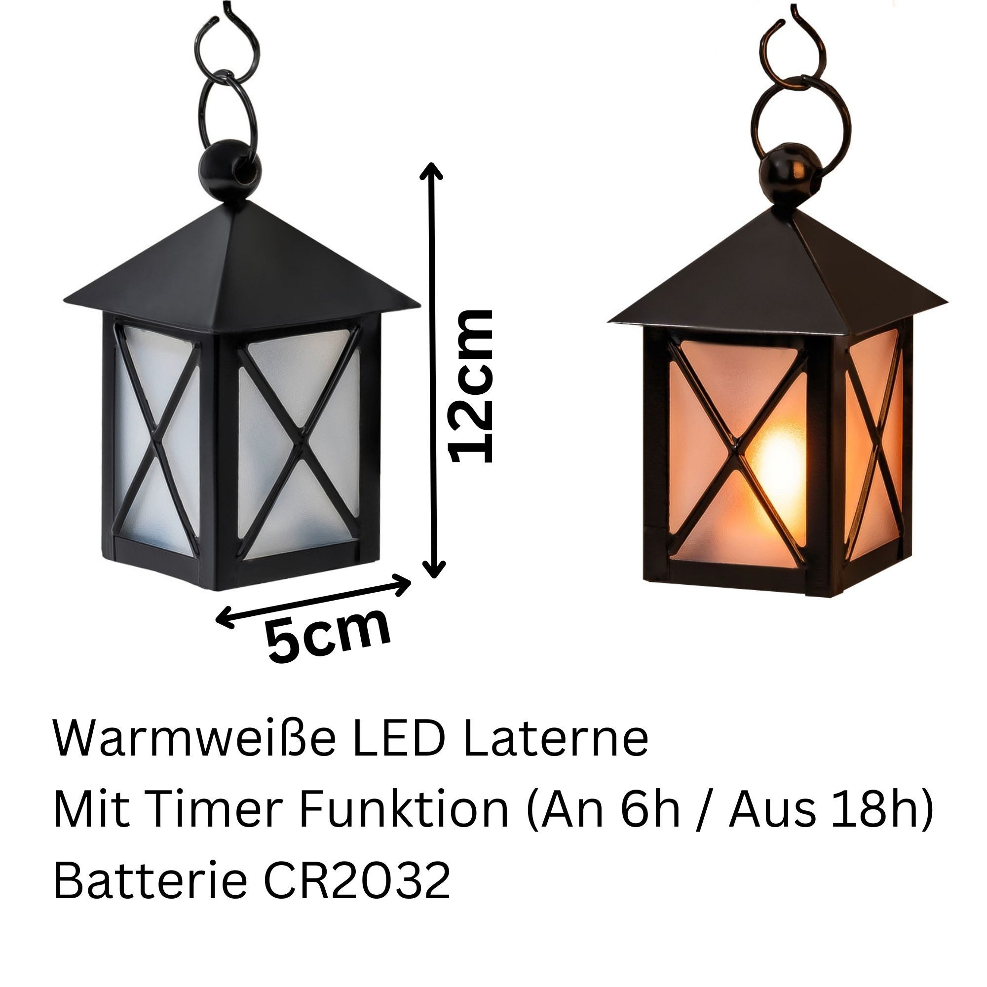 Kamelio Weihnachtsfigur 2er Set Weihnachtsdeko Schneemann Weihnachtsmann mit LED Laterne (2 St., 2 Stück), mit LED Laterne – Bild 3 von 4