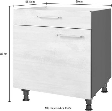 nobilia® Kochfeldumbauschrank "Riva", mit Schukasten und Tür, Ausrichtung wählbar vormontiert, Breite 60 cm