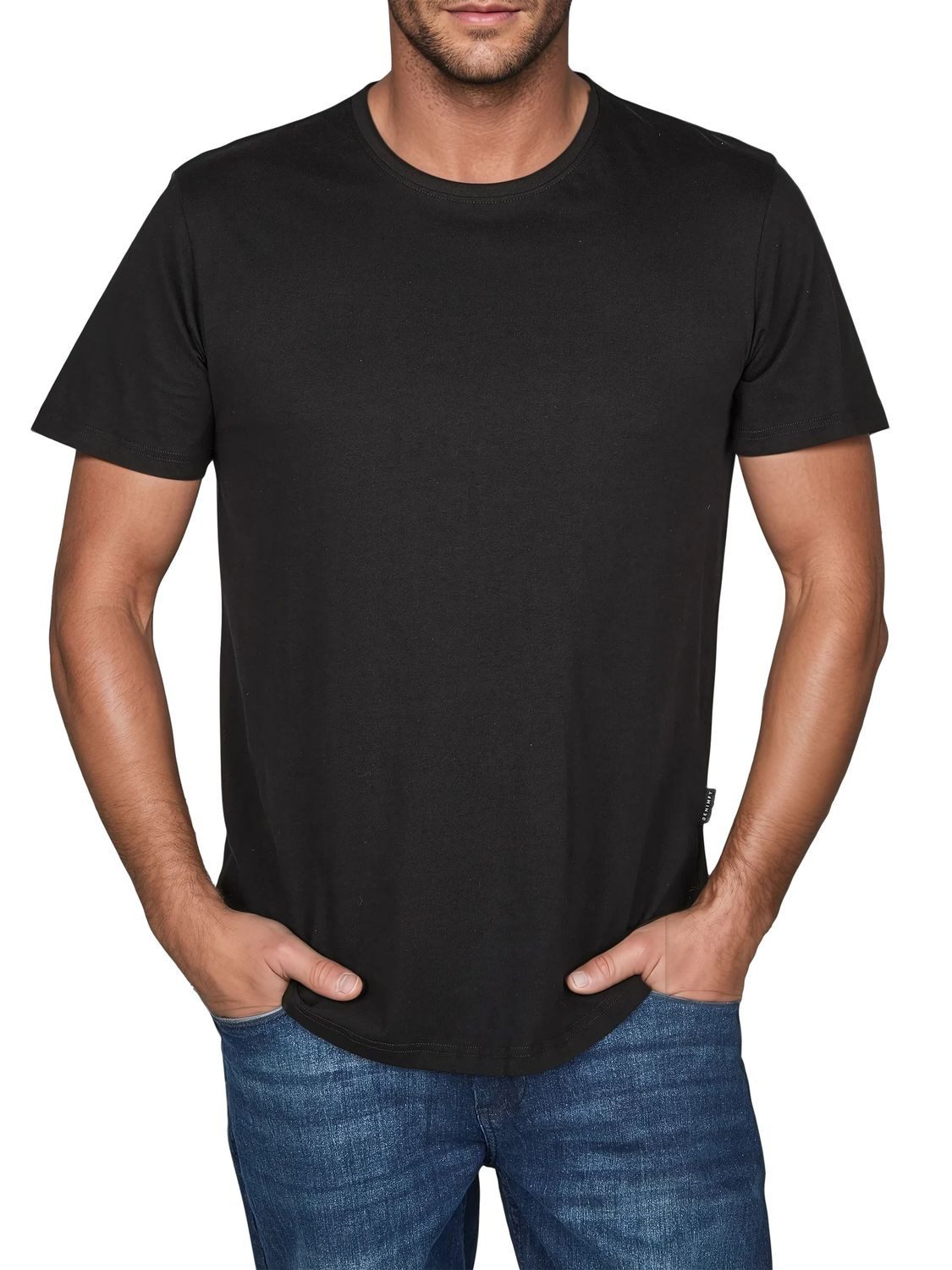 riverso T-Shirt Herren Basicshirt RIVDean 5er Set Pack Regular Fit (Vorteilspack, 5-tlg) Kurzarm Tee Shirt mit Rundhalsausschnitt aus 100% Baumwolle