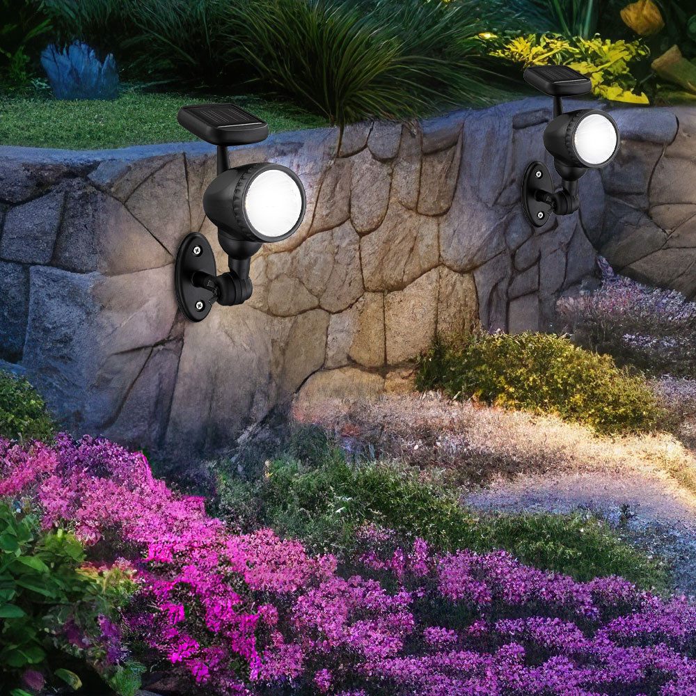 GLOBO LIGHTING LED Gartenstrahler, LED-Leuchtmittel fest verbaut, Außenleuchte Solarlampe Solarleuchte Steckleuchte Lampe Garten