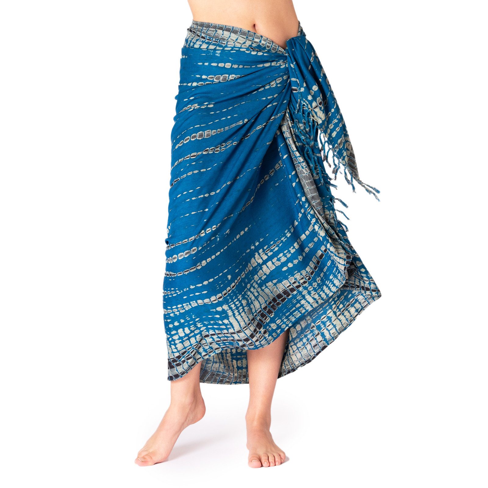 PANASIAM Pareo Tie-Dye Sarong aus hochwertiger Viskose Strandtuch für Damen & Herren, Wickeltuch Strandkleid Bikini Cover-up für den Urlaub Pareo Wickelrock