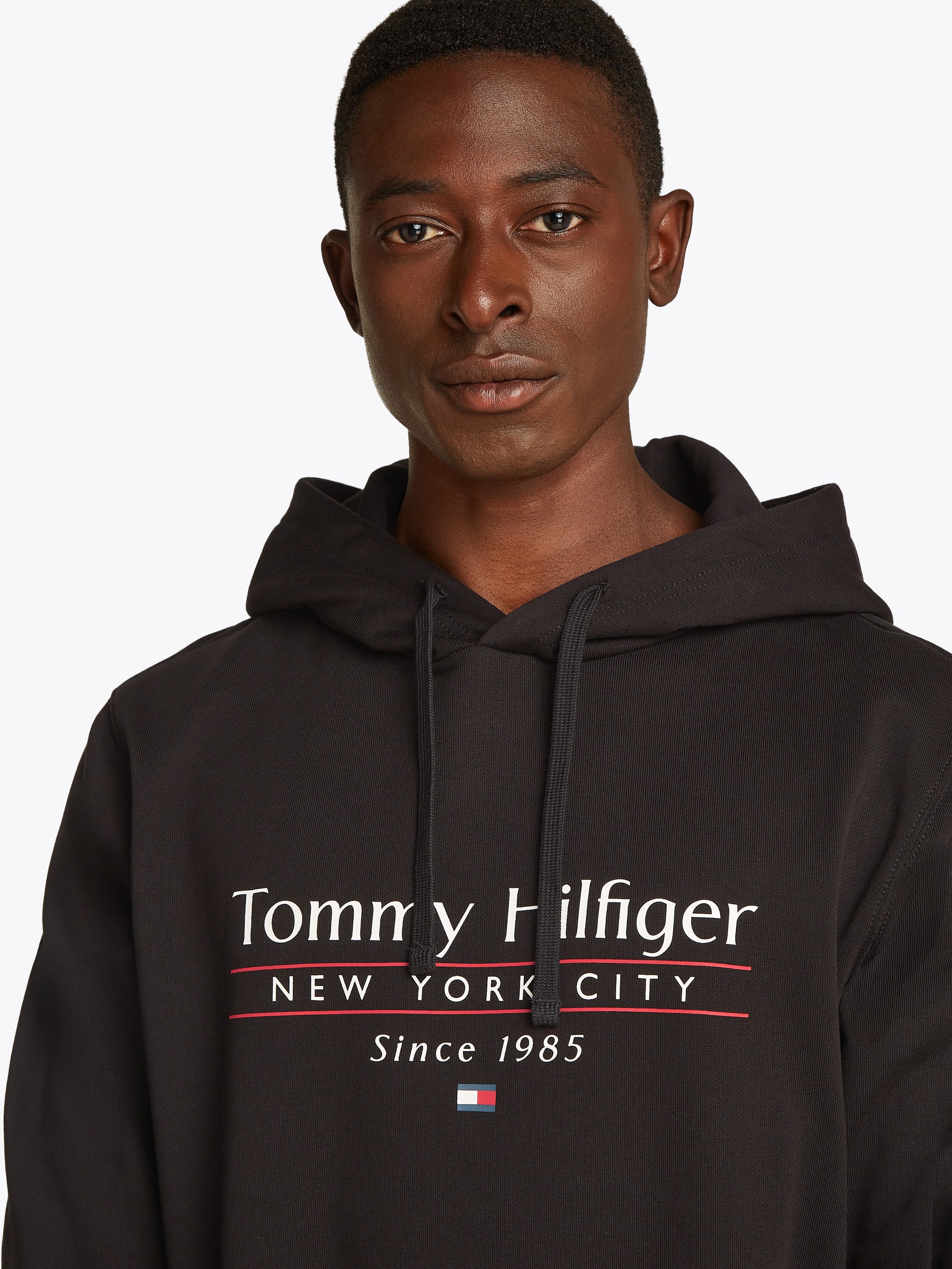 Tommy Hilfiger Hoodie HILFIGER CENTER STACK HOODY mit großem mehrfarbigen P günstig online kaufen