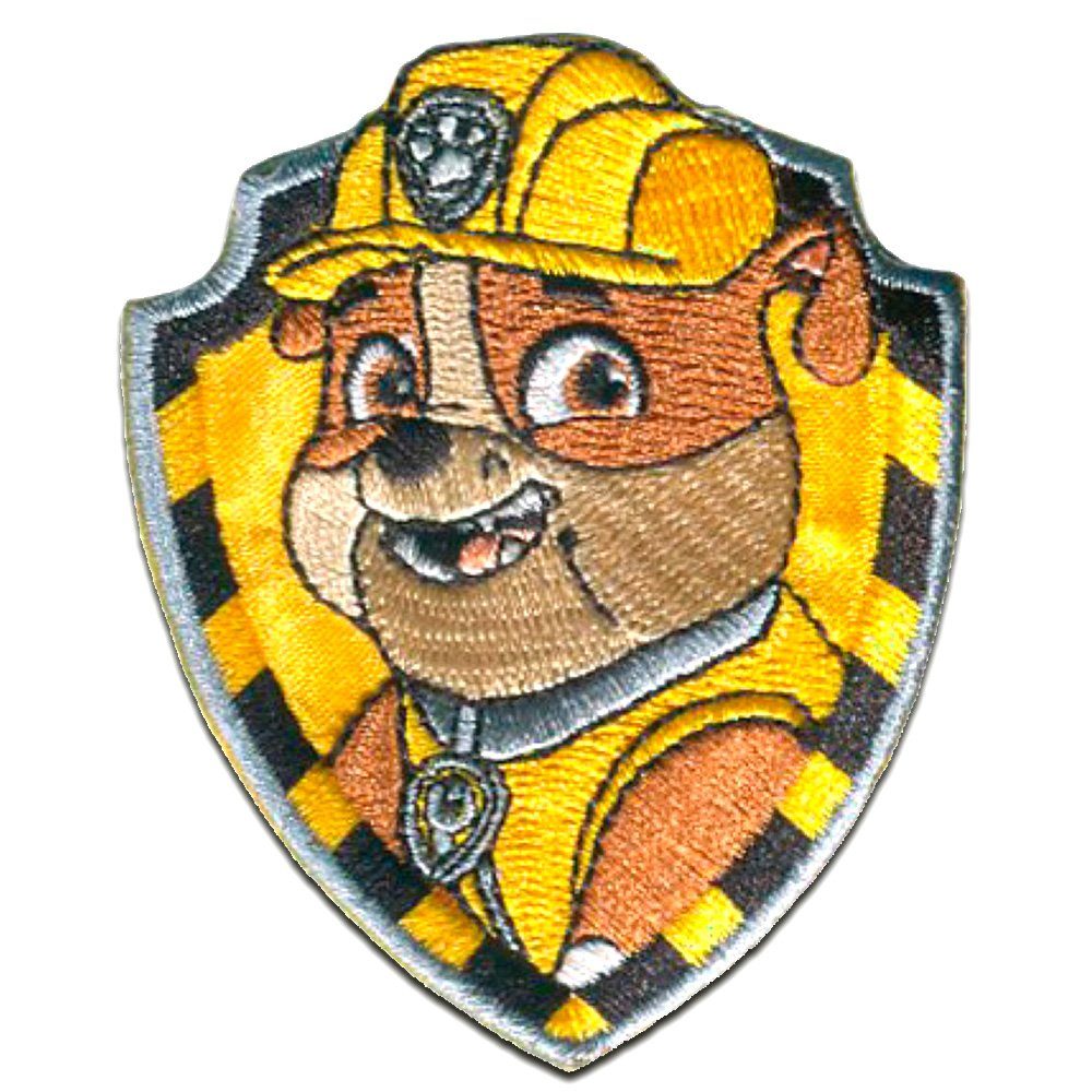 PAW PATROL Пластырь Bügelbild, Aufbügler, Applikationen, Patches, Flicken, zum aufbügeln, Polyester, RUBBLE - Größe: 7 x 6 cm