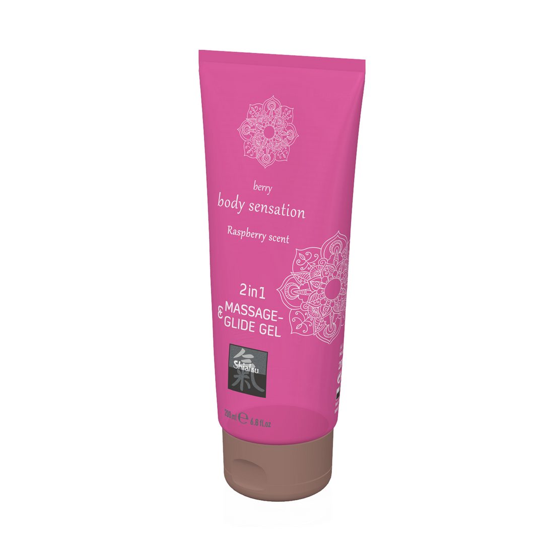 Gleitgel 2 in 1 Massage- und Glide-Gel - Himbeere - 7 fl oz / 200 ml