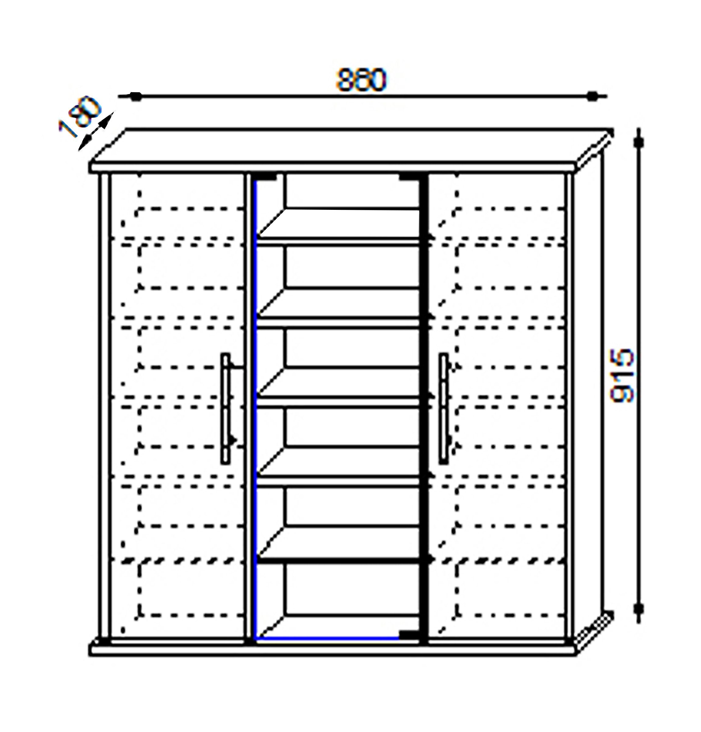 VCM Medizinschrank Santila B. 88 x T. 18 x H. 92 cm Abschließbarer Arzneischrank mit viel Stauraum, 18 Fächer, Drehtüren – Bild 4 von 4