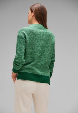 STREET ONE Stehkragenpullover im Melange Look