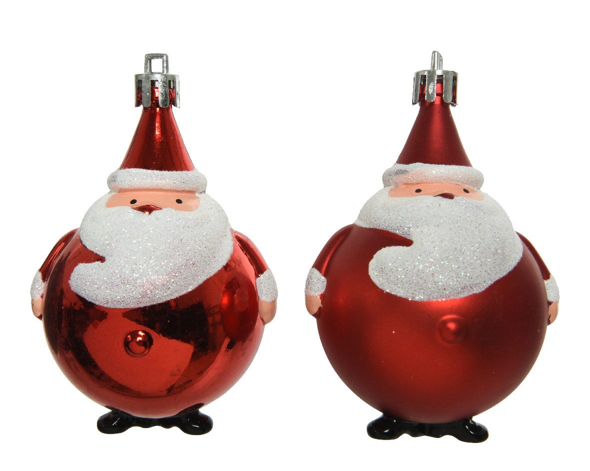 Kaemingk Christbaumschmuck, Christbaumschmuck Kunststoff Weihnachtsmann 8cm rot 1 Stück sortiert
