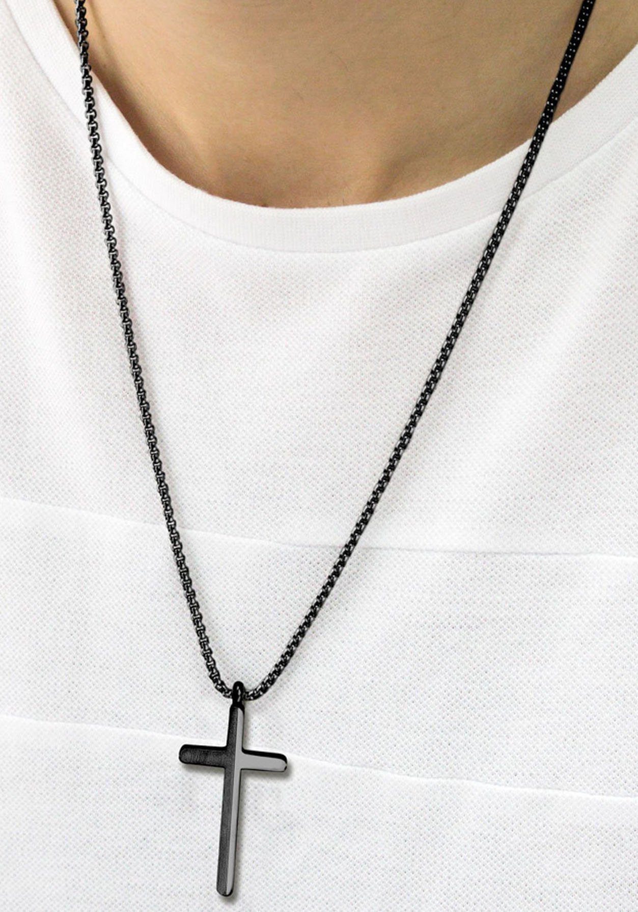 Schmuck Kreuz, Firetti Anlass Geschenk, Sneaker! Kette schwarz Shirt, Hoodie, zu mit Weihnachten Jeans, Geburtstag Anhänger Kleid,