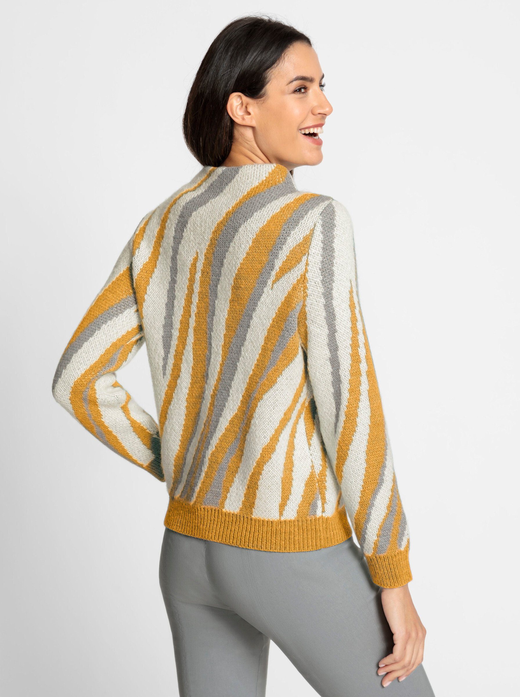 WITT WEIDEN ocker-champagner-gemustert Strickpullover