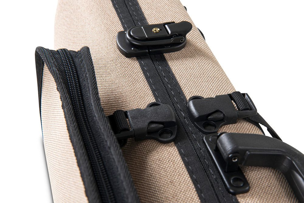 Gewa Violinen-Koffer Violinkoffer BIO A 4/4 mit Notentasche und verstellbarer Halsauflage, Seitengriff, leicht und stabil, optimaler Schutz für Violine und Bogen