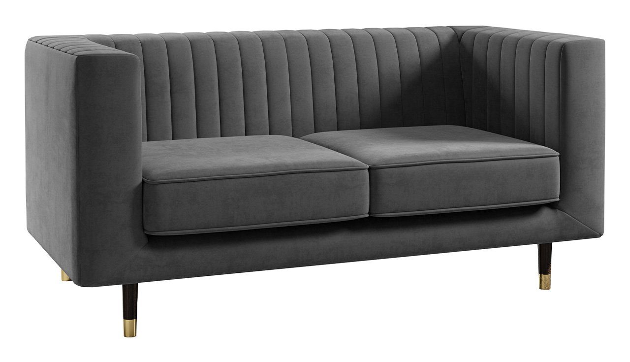 ELMO Ein MÖBEL Modern Paros Sofa freistehendes Metallbeinen hohen Zweisitzer-Sofa, Dunkelgrau 2, MKS Stil,