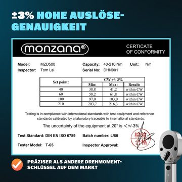 Deuba Drehmomentschlüssel Monzana (6 St), 40-210Nm 1/2 " CV inkl. 3 Stecknüsse und Verlängerung Toleranz +/- 3%