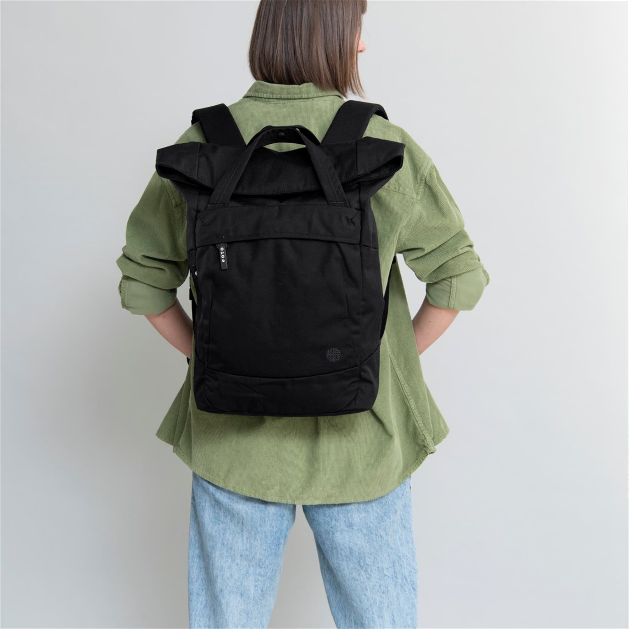 L eoto Daypack, BEAT:ROOT EARTH Rucksack 26 nachhaltig, Schwarz