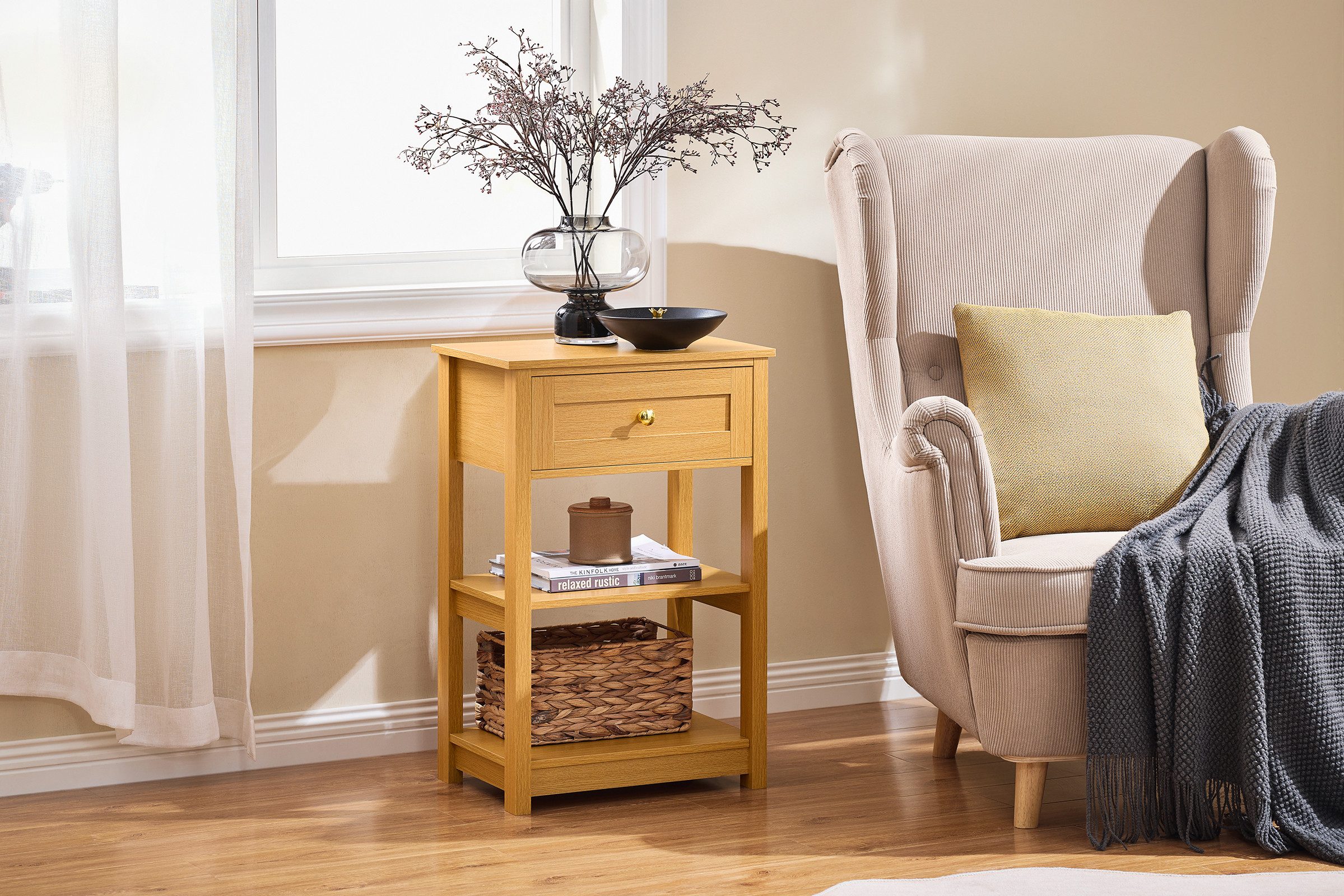 SoBuy Beistelltisch FBT46, Nachtschrank schmal, Wohnzimmertisch, Schlafzimm günstig online kaufen