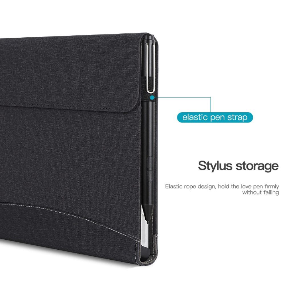 Cadorabo Hülle Für Microsoft Surface GO – Kunstleder, Schwarz, Mit Standfunktion