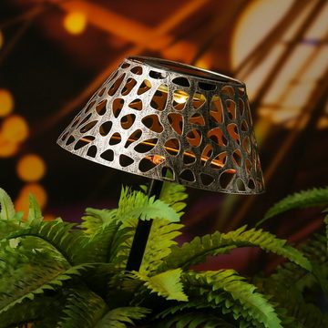 MARELIDA LED Außen-Tischleuchte LED Solar Tischleuchte Tischlampe mit Standfuß Erdspieß Garten Balkon, LED Classic, warmweiß (2100K bis 3000K)