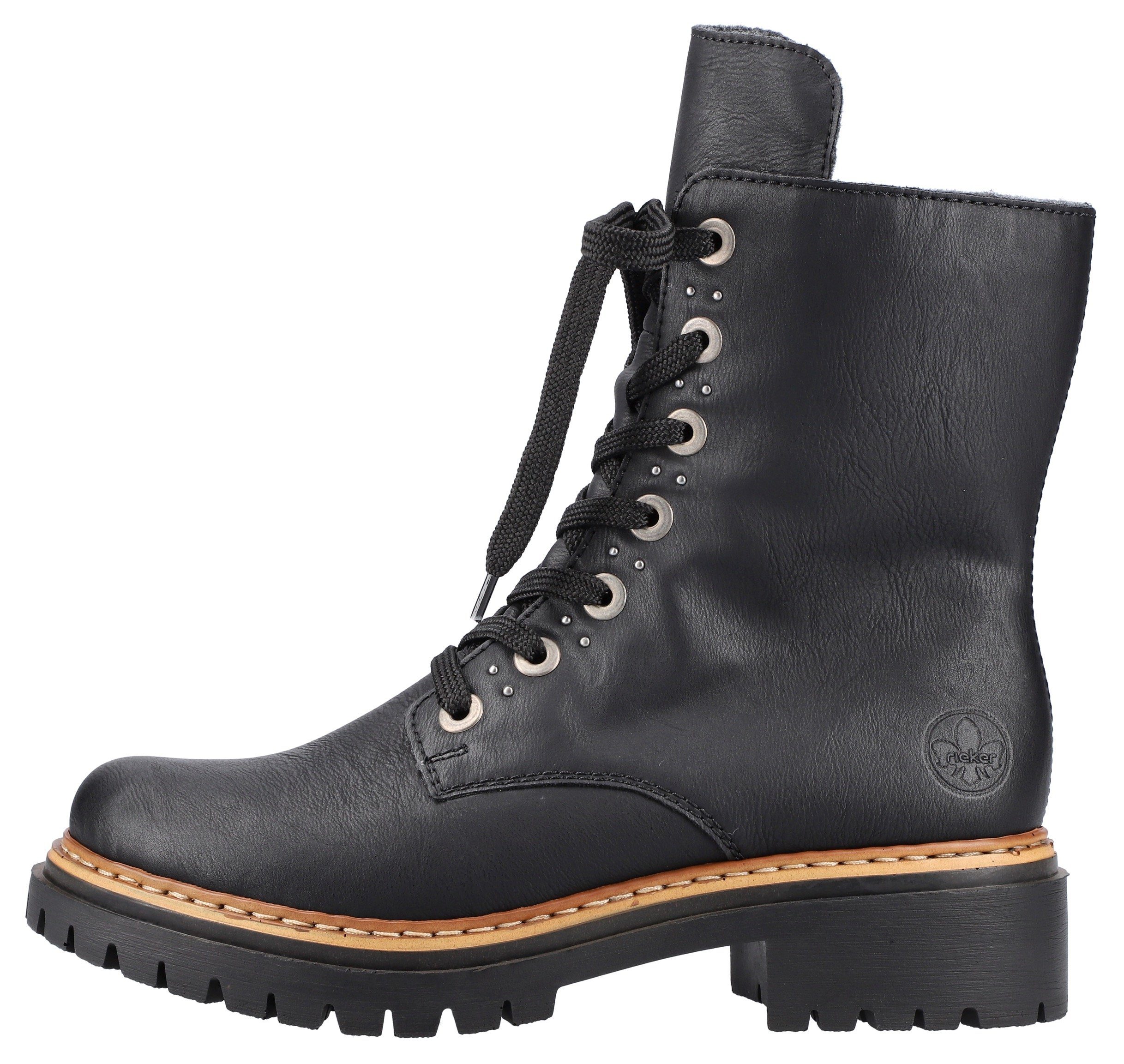 Rieker Schnürstiefelette mit kräftiger Profilsohle