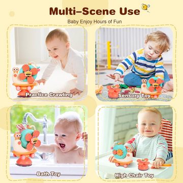 POPOLIC Lernspielzeug Saugnapf Spielzeug Baby, Baby Spielzeug 6 12 Monate, Spielzeug (1-St), Montessori Spielzeug ab 1 Jahr - Sensorik Spielzeug - Motorikspielzeug
