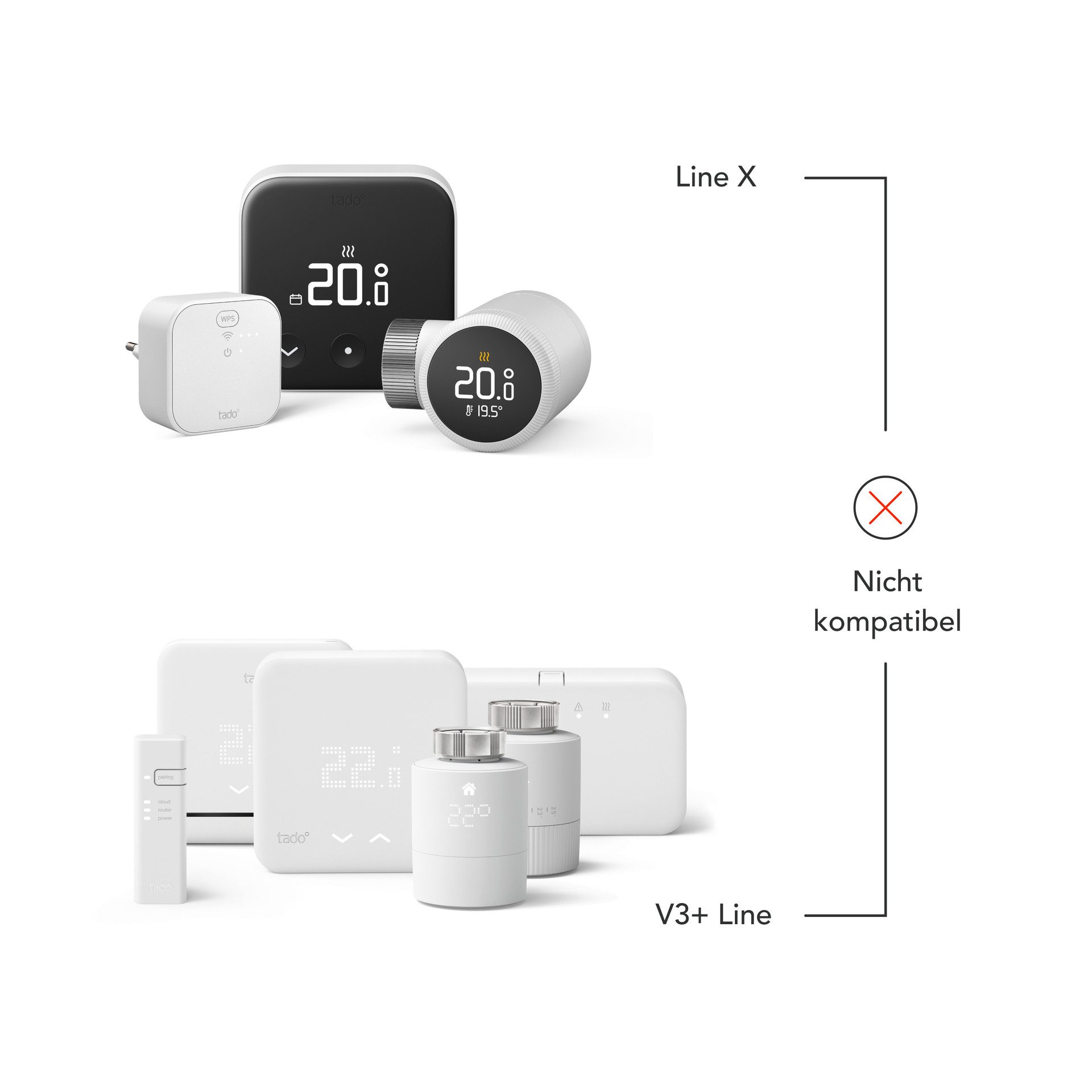 Tado Heizkörperthermostat tado° Starter Kit Smartes Heizkörperthermostat, Smartes Heizkörperthermostat