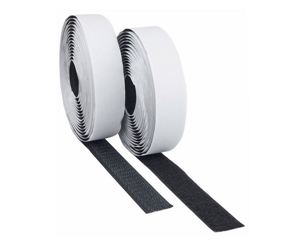 ChiliTec Klett-Klebeband Klettband 3m x 2cm auf Rolle, selbstklebendes Klett Flausch Hakenband (2-St) Klettband, selbstklebend, auf Rolle