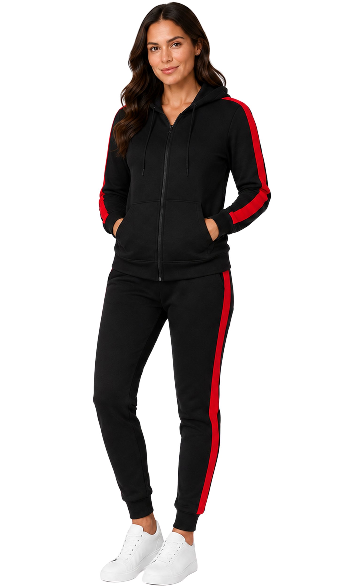 L.gonline Jogginganzug Damen Freizeitanzug, Sportlich, mit Streifen 526 (Packung, 2-tlg), Fitness Freizeit Casual