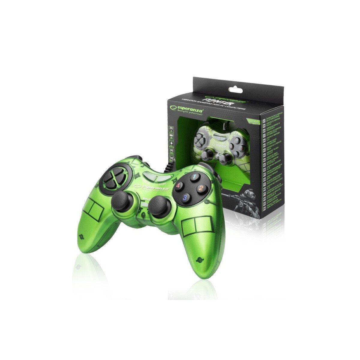 Esperanza Esperanza Fighter USB Gamepad PC Grün Gaming-Controller (1 St)