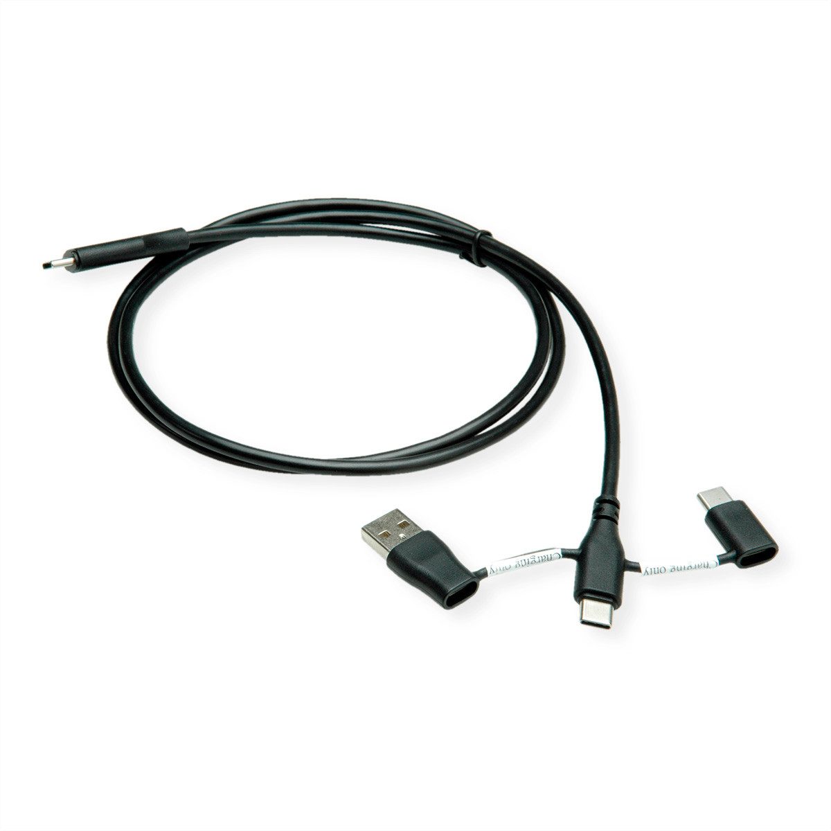 ROLINE USB 2.0 Kabel Typ C, ST/ST Computer-Adapter USB Typ C (USB-C) Männlich (Stecker) zu USB Typ C (USB-C) Männlich (Stecker), 100.0 cm, mit Datenblockier-Adaptern Typ A+C