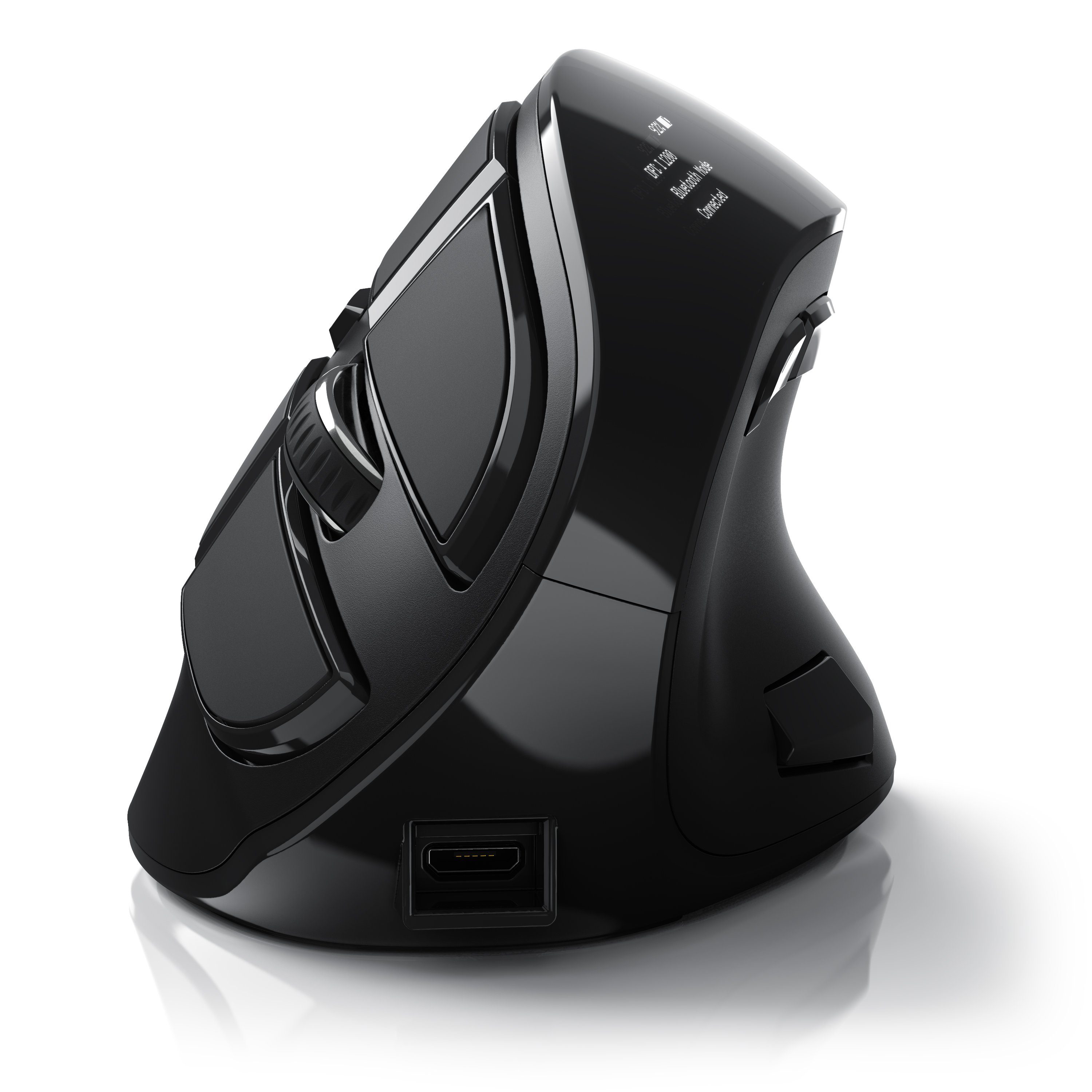 CSL Ergonomische vertikale Maus, kabellos + Bluetooth ergonomische Maus (Bluetooth, Funk, Vertikal, optisch, kabellos, 2,4 Ghz, Armschonend, bis 2400 dpi)