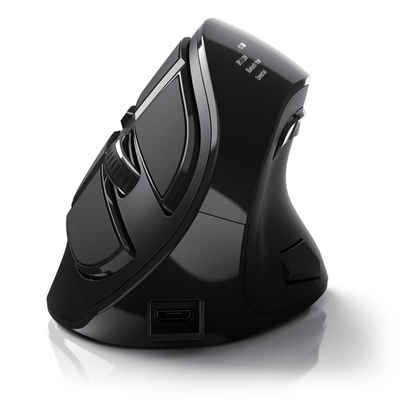 CSL ergonomische Maus (Bluetooth, Funk, Vertikal, optisch, kabellos, 2,4 Ghz, Armschonend, bis 2400 dpi)