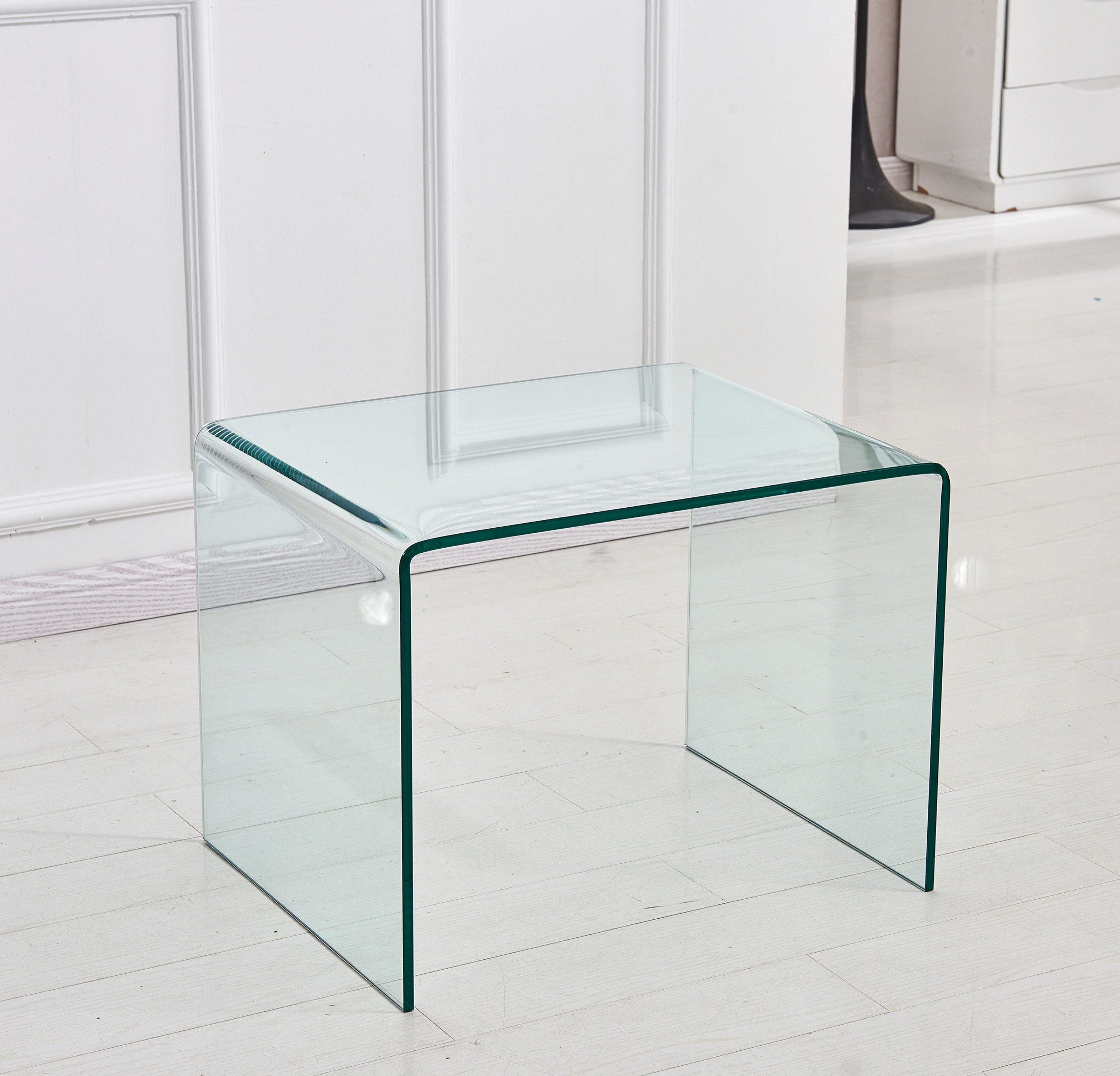 Celya Beistelltisch Teetisch, Sofatisch (Schreibtisch aus gehärtetem Glas), Ideal Wohnzimmer, Büro, Esszimmer oder Outdoor-Bereich