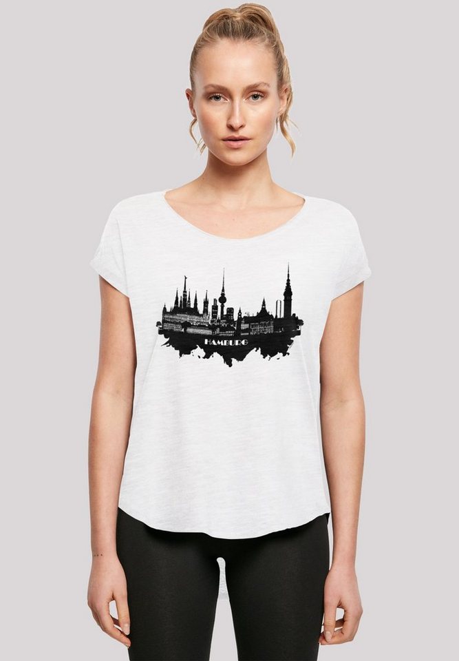 F4NT4STIC T-Shirt Cities Collection - Hamburg skyline Print, Sehr weicher  Baumwollstoff mit hohem Tragekomfort