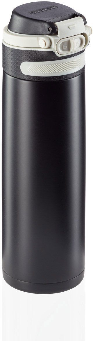 schwarz Leifheit Flip, 600 ml Thermoflasche