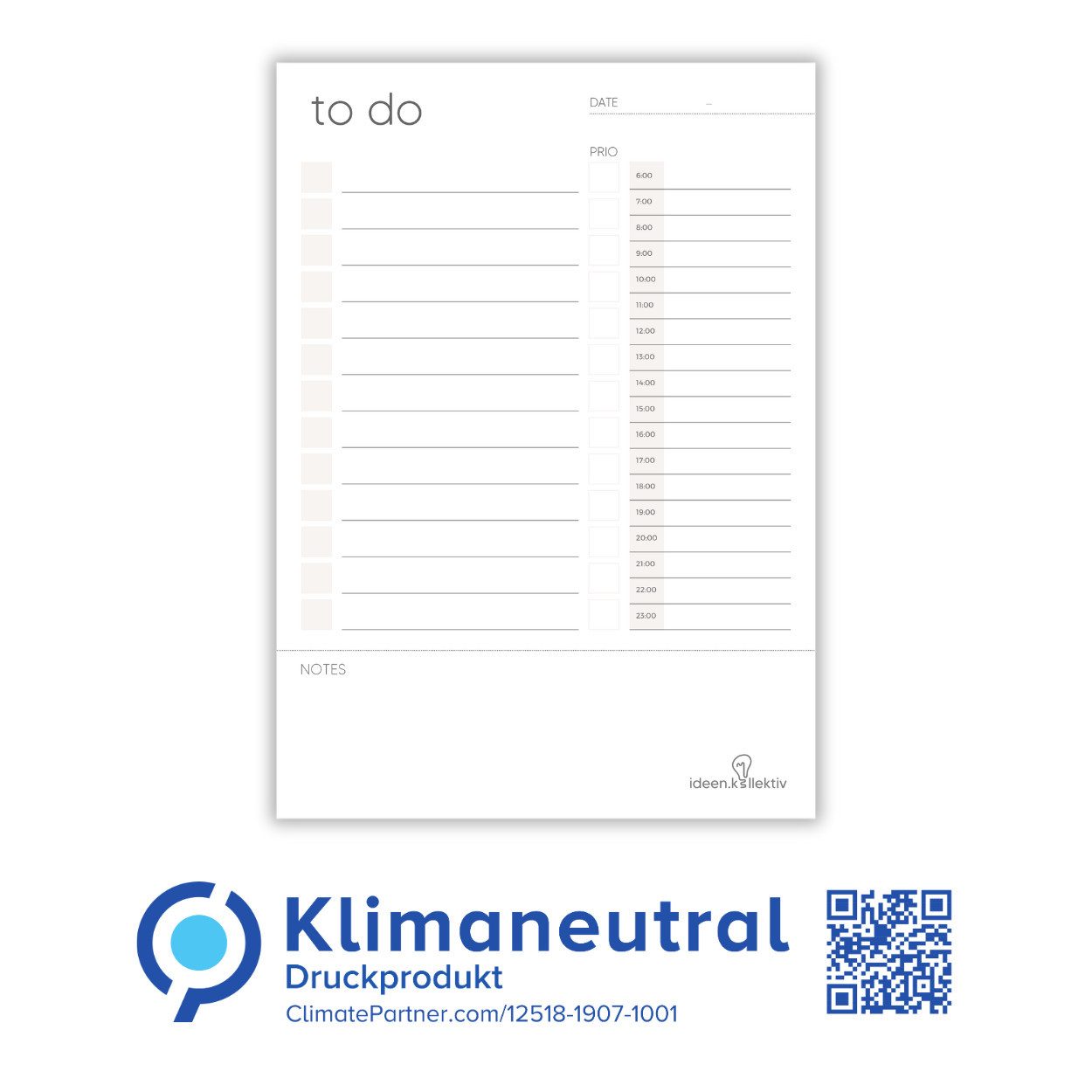 ideen.kollektiv Notizblock ideen.kollektiv – 3er Set A5 To-Do-Listenblöcke mit/ohne Zeitplan –, Aufgabenlisten für Ringbuch, Ringorganizer & Bullet Journaling