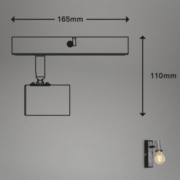 Briloner Leuchten Deckenspots 2222-014, ohne Leuchtmittel, 1-flammig, antik-silber/schwarz, schwenkbar, exkl. E27 max. 60W