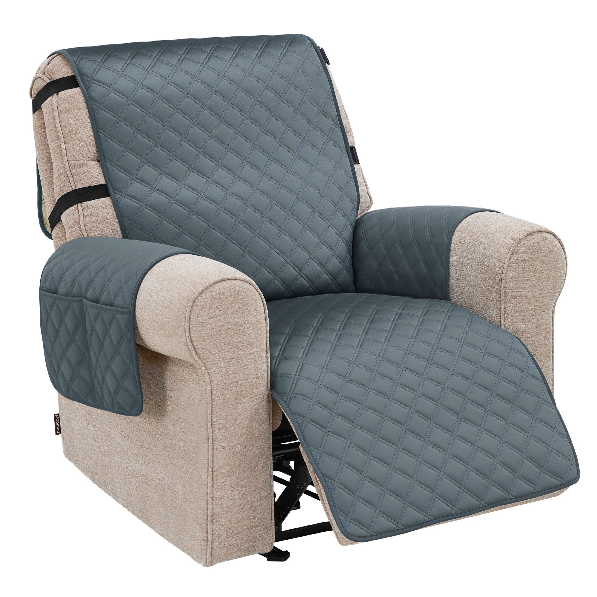 MCombo Sofabezug M MCombo Sesselschoner für Relaxsessel C1815, Wasserdicht & Anti-Rutsch, mit Armlehne & Taschen, 222×207