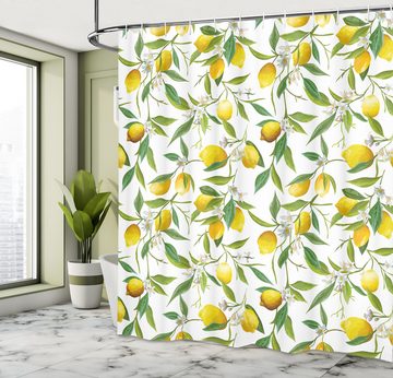 Abakuhaus Duschvorhang Moderner Digitaldruck mit 12 Haken auf Stoff Wasser Resistent Breite 175 cm, Höhe 180 cm, Natur Lemon Woody Romantic