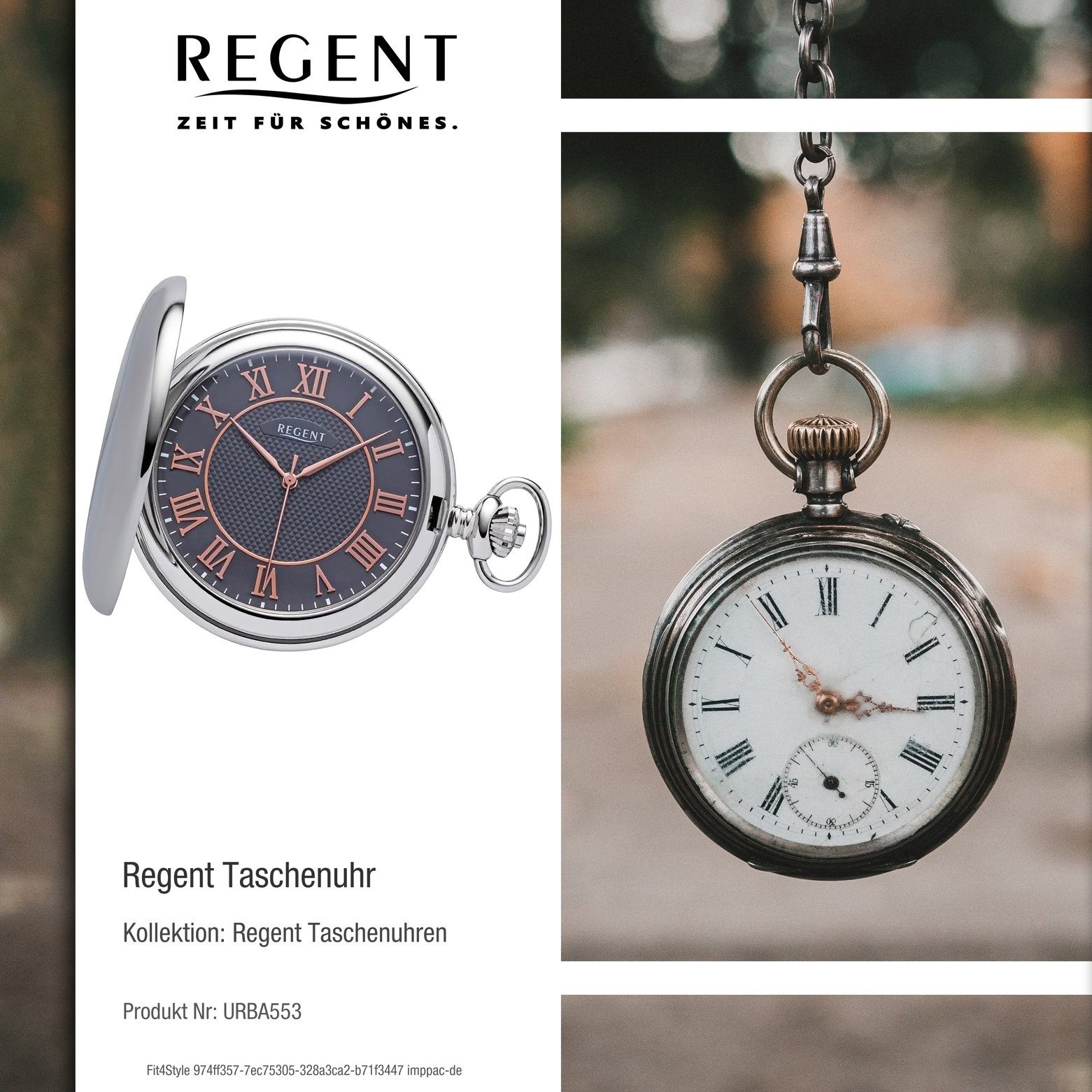 Regent Taschenuhr 50mm), Elegant Taschenuhr (ca. Gehäuse, Analog rund, groß extra Herren Regent Taschenuhr (Analoguhr), Metall, Herren