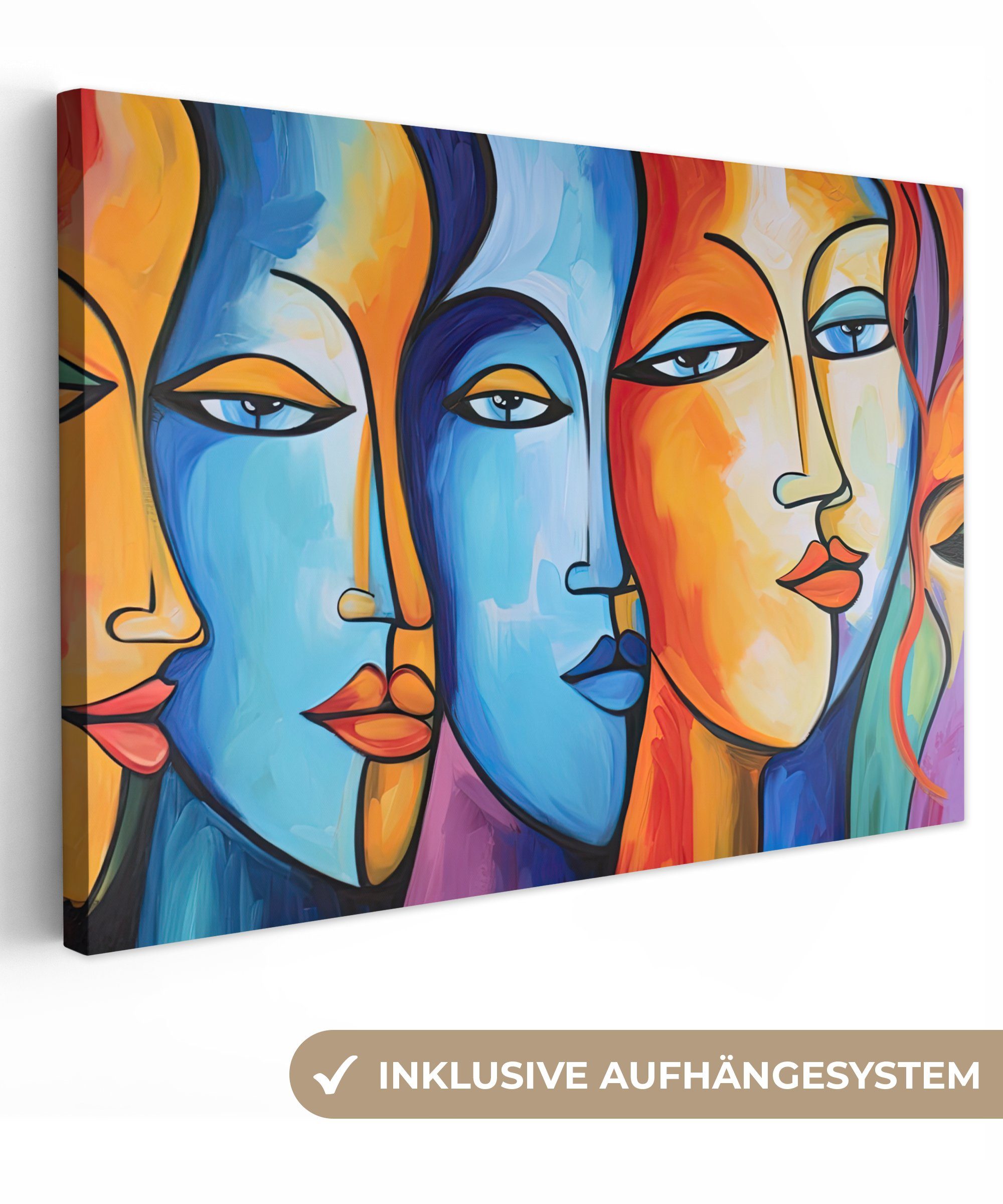 OneMillionCanvasses® Leinwandbild Kopf - Ölfarbenoptik - günstig online kaufen