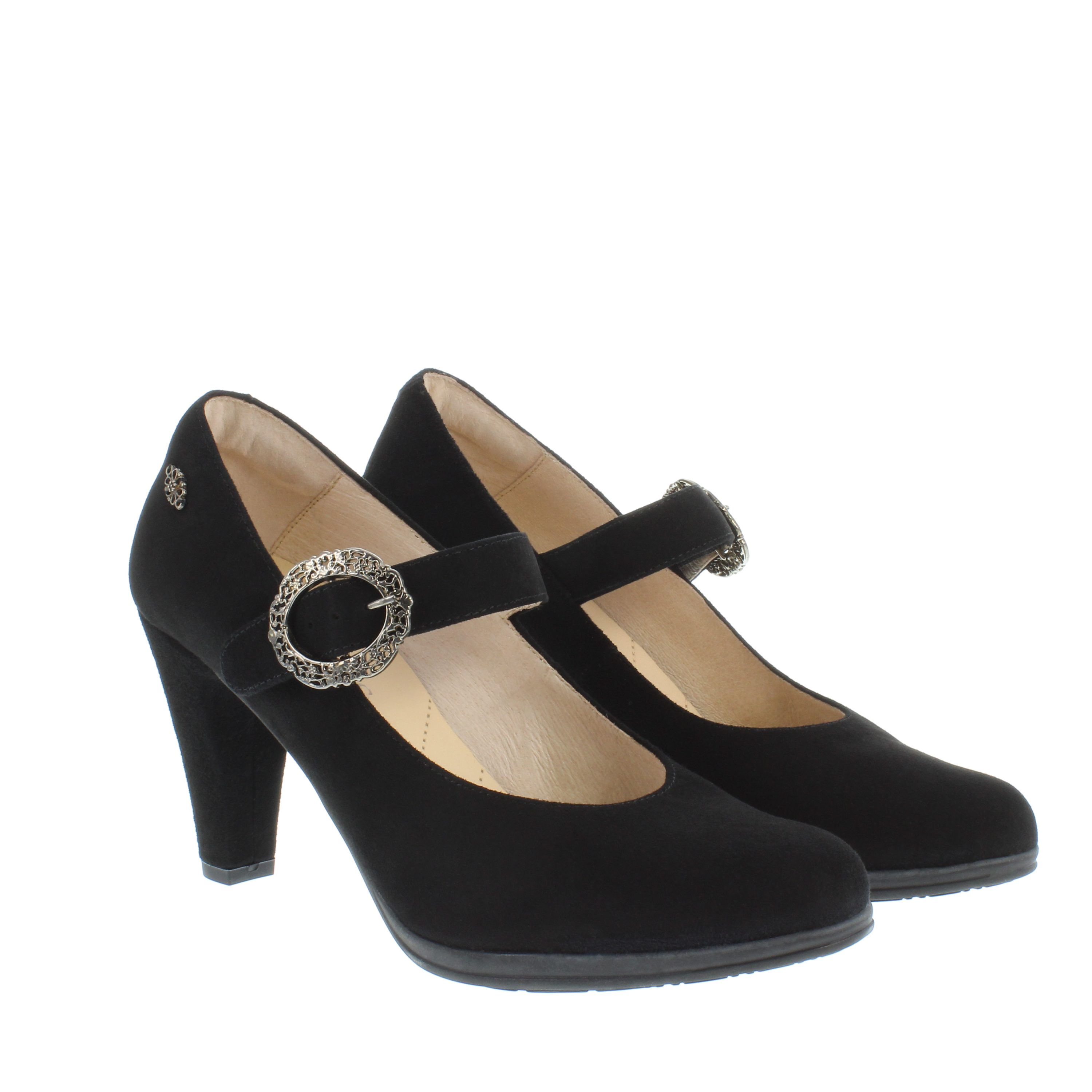 XAVER LUIS Schuhmanufaktur SARAH - Trachten Spangenpumps zum Dirndl - schwarz Pumps