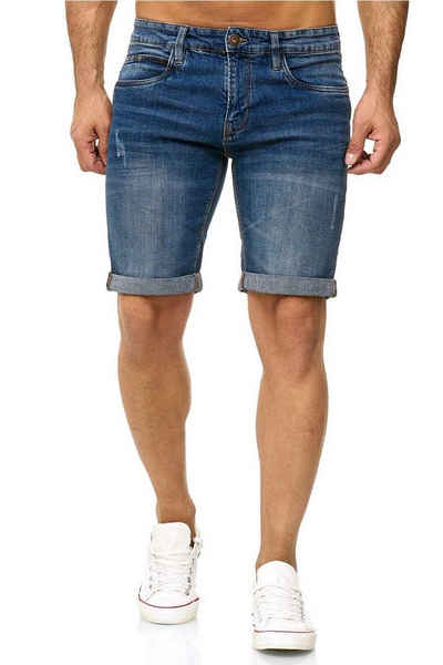 Indicode Shorts Kaden Jeans im Used Look