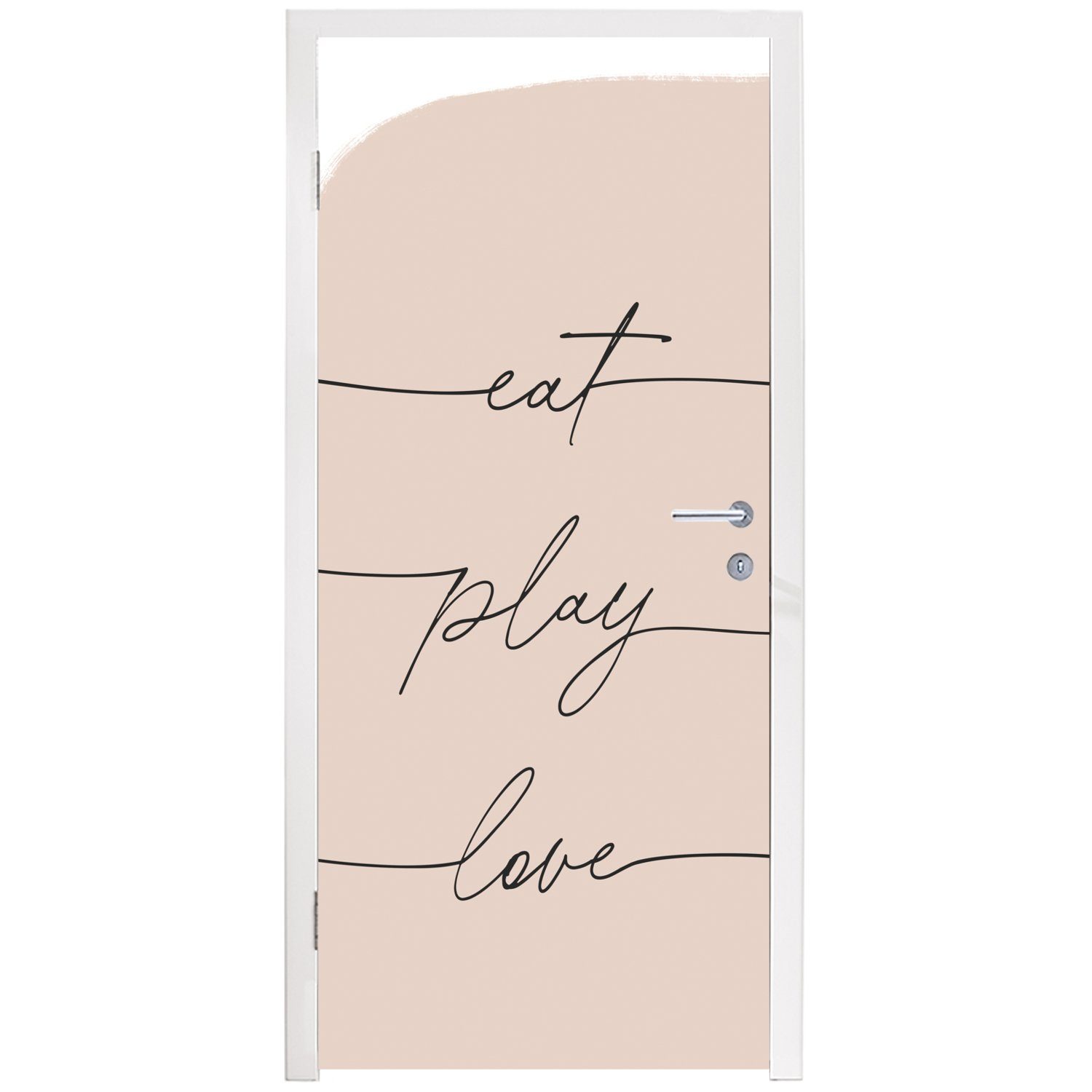 MuchoWow Türtapete Pastell - Zitate - Tür, Matt, - Minimalismus, Türaufkleber, 75x205 Fototapete Rosa St), für bedruckt, (1 cm