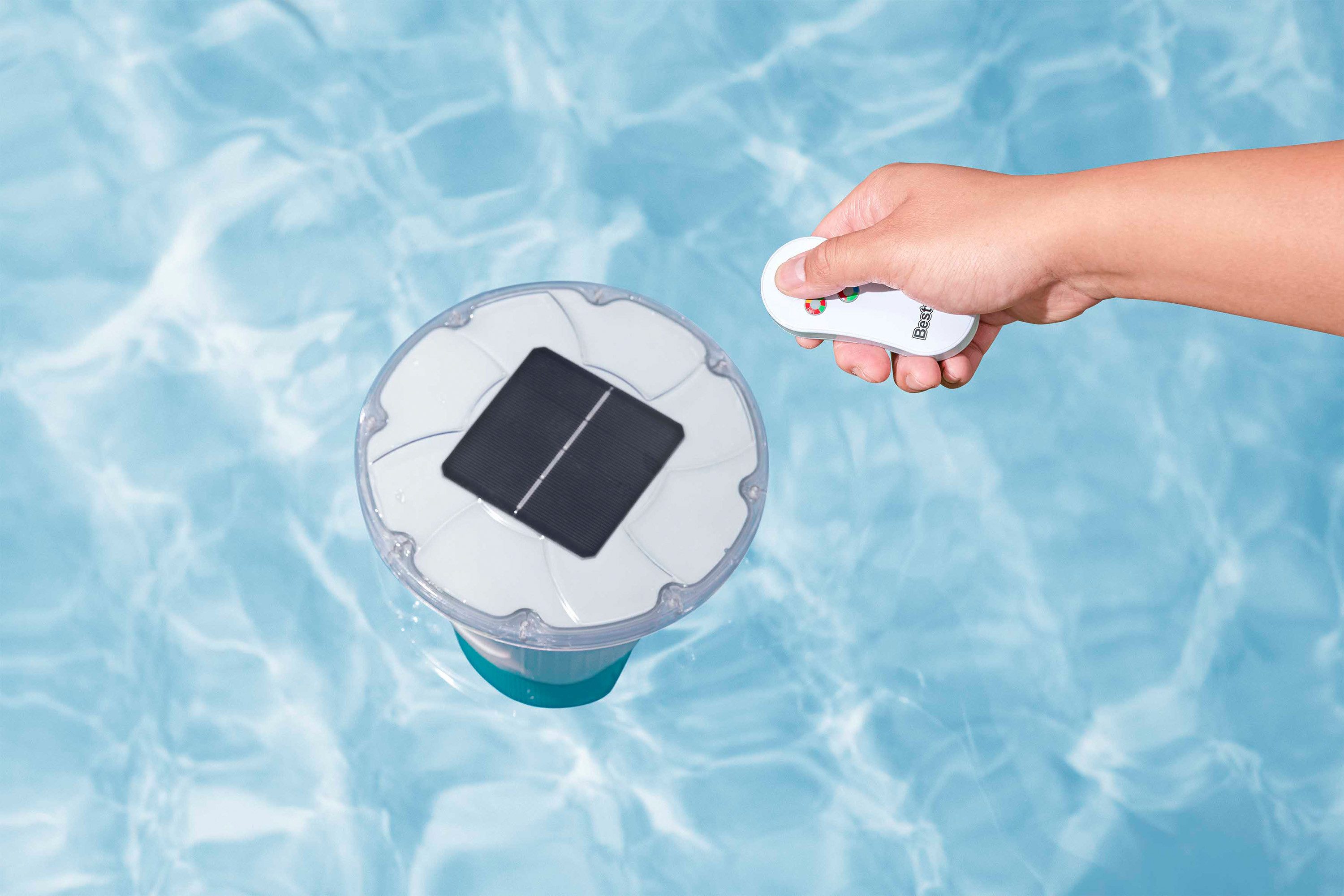 Bestway Chlordosierschwimmer SolarGlow™, (Packung, Inkl. LED-Licht) Ø 18 x 21,5 cm